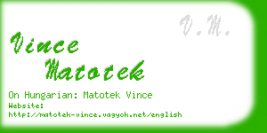 vince matotek business card